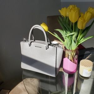 Michael Kors Gray Saffiano Leather